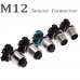 RFcoms M12 PCB Sensor Connector 2 3 4 5 6 8 12 P Pin Sensor Adapter Male/Female Connecting Adapters Panel Mount Connector Circular Connectors for Cognex Industrial Camera Sensor