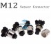 RFcoms M12 PCB Sensor Connector 2 3 4 5 6 8 12 P Pin Sensor Adapter Male/Female Connecting Adapters Panel Mount Connector Circular Connectors for Cognex Industrial Camera Sensor