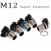 RFcoms M12 PCB Sensor Connector 2 3 4 5 6 8 12 P Pin Sensor Adapter Male/Female Connecting Adapters Panel Mount Connector Circular Connectors for Cognex Industrial Camera Sensor