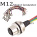 RFcoms M12 PCB Sensor Connector Cable 2 3 4 5 6 8 12 P 17 Pin Sensor Adapter Socket Straight Male/Female Connecting Adapters Panel Front / Rear Mount Connector Circular Connectors Cables 0.3M 0.5M 1M 2M 3M 4M 5M 