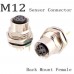 RFcoms M12 PCB Sensor Connector 2 3 4 5 6 8 12 P 17 Pin 4Pin D Code Grounding Sensor Adapter Socket Straight Male/Female Connecting Adapters Panel Mount Connector Circular Connectors for Cognex Industrial Camera Sensor