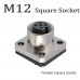 RFcoms M12 Sensor Connector 2 3 4 5 6 8 12 P 17 Pin Sensor Adapter Male/Female Connecting Adapters Square Panel Mount Circular Connectors for Cognex Industrial Camera Sensor