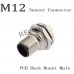 RFcoms M12 PCB Sensor Connector 2 3 4 5 6 8 12 P 17 Pin Sensor Adapter Socket Straight Male/Female Connecting Adapters Panel Front Mount / Rear Mount Connector Circular Connectors