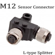 RFcoms M12 Sensor Connector 2 3 4 5 6 8 P Pin Sensor Adapter Female to Female Plug  L Type Connecting Adapters Connector Circular Connectors Plug
