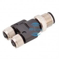 RFcoms M12 to M8 Sensor Connector 3 4P Pin Y Type M12 Male to 2x M8 Female Converter Sensor Adapter Connecting Adapters Connector Circular Connectors Plug