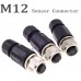 RFcoms M12 Sensor Connector Plug 2 3 4 5 6 Pin 8 P 12 17 Pins Straight Male/ Female Plug Screw PG9 Outlet Plug Connecting Threaded Coupling Adapters Circular Connectors 