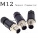 RFcoms M12 Sensor Connector Plug 2 3 4 5 6 Pin 8 P 12 17 Pins Straight Male/ Female Plug Screw PG9 Outlet Plug Connecting Threaded Coupling Adapters Circular Connectors 