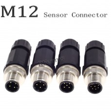 RFcoms M12 Sensor Connector Plug 2 3 4 5 6 Pin 8 P 12 17 Pins Straight Male Plug Screw PG9 Outlet Plug Connecting Threaded Coupling Adapters Circular Connectors for Cognex Industrial Camera 