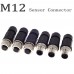 RFcoms M12 Sensor Connector Plug 2 3 4 5 6 Pin 8 P 12 17 Pins Straight Male/ Female Plug Screw PG9 Outlet Plug Connecting Threaded Coupling Adapters Circular Connectors 