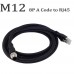 RFcoms M12 8P 8Pin Male Plug to RJ45  Ethernet Cable Prfinet Cat5E  Sensor Connector Cable Waterproof Circle Adapters Cable 1M 2M 3M 5M 8M 10M