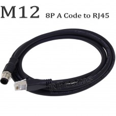 RFcoms M12 4P D Code to RJ45/ 4Pin Male Female Plug to RJ45  Ethernet Cable Prfinet Cat5E  Sensor Connector Cable Waterproof Circle Adapters Cable 1M 2M 3M 5M 8M 10M