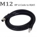 RFcoms M12 4P D Code to RJ45/ 4Pin Male Female Plug to RJ45  Ethernet Cable Prfinet Cat5E  Sensor Connector Cable Waterproof Circle Adapters Cable 1M 2M 3M 5M 8M 10M