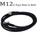 RFcoms M12 X Type Male Plug to RJ45  Ethernet Cable Prfinet Cat5E  Sensor Connector Cable Waterproof Circle Adapters Cable  1M 2M 3M 5M 8M 10M