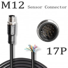 RFcoms M12 Sensor Connector Cable 17P 17 Pin Straight/Angled Male/Female Plug Cables Overmolded Plug Connecting Cables for Cognex Industrial Camera 