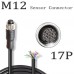 RFcoms M12 Sensor Connector Cable 17P 17 Pin Straight/Angled Male/Female Plug Cables Overmolded Plug Connecting Cables for Cognex Industrial Camera 