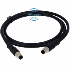 RFcoms M12 Sensor Connector Cable 2 3 4 5 6 8 12 17Pin Straight/Angled Male/Female Plug Cables Overmolded Dual Head Plug Cable Dual Connectors Connecting Cables -1M 2M 3M 4M 5M 