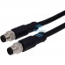 RFcoms M12 Sensor Connector Cable 2 3 4 5 6 8 12 17Pin Straight/Angled Male/Female Plug Cables Overmolded Dual Head Plug Cable Dual Connectors Connecting Cables -1M 2M 3M 4M 5M 