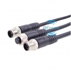 RFcoms M12 Sensor Connector Cable 2 3 4 5 6 8 12 17Pin Straight/Angled Male/Female Plug Cables Overmolded Plug Connecting Cables -1M 2M 3M 4M 5M 