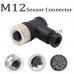 RFcoms M12 Sensor Connector 2 3 4 5 8 Pin 4P D Code 5Pin B Code Sensor Adapter Male/Female Right Angled Plug Threaded Coupling Adapters Circular Connectors for Cognex Industrial Camera Sensor