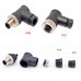 RFcoms M12 Sensor Connector 2 3 4 5 8 Pin 4P D Code 5Pin B Code Sensor Adapter Male/Female Right Angled Plug Threaded Coupling Adapters Circular Connectors for Cognex Industrial Camera Sensor