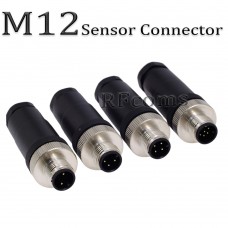 RFcoms M12 Sensor Connector Plug 2 3 4 5 6 Pin 8 P Pins 4P D code 5Pin B Code Straight Male Plug Screw PG7/PG9 Outlet Plug Connecting Threaded Coupling Adapters Circular Connectors for Cognex Industrial Camera 