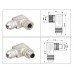 RFcoms M12 Sensor Connector 2 3 4 5 8 P Pins Right Angled Male/Female Metal Assembled Plug Screw PG7/PG9 Outlet Plug Connecting Threaded Coupling Adapters Circular Connectors for Cognex Industrial