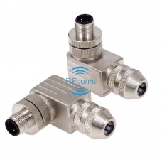 RFcoms M12 Sensor Connector 2 3 4 5 8 P Pins Right Angled Male/Female Metal Assembled Plug Screw PG7/PG9 Outlet Plug Connecting Threaded Coupling Adapters Circular Connectors for Cognex Industrial