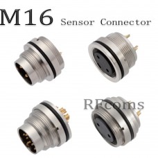RFcoms M16 Sensor Connector 2 3 4 5 6 7 8 P 12 14 16 19 24 P Pins Straight Male/Female Solder Socket  Front Mount/ Back Mount Connecting  Solderiing Adapters Circular Connectors for Cognex Industrial Camera 