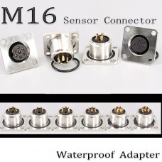 RFcoms M16 Square Sensor Connector 2 3 4 5 6 7 8 P 12 14 16 19 24 P Pins Male/Female Solder Socket Flange Mount Connecting  Solderiing Adapters Circular Connectors for Cognex Industrial Camera 