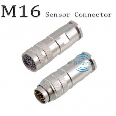 RFcoms M16 Sensor Connector Alloy Plug 2 3 4 5 6 7 8 P 12 14 16 19 24 P Pins Straight Male/Female Shield Socket Connecting  Solderiing Adapters Circular Connectors