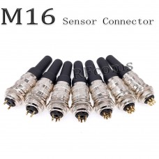 RFcoms M16 Sensor Connector Alloy Plug 2 3 4 5 6 7 8 P 12 14 16 19 24 P Pins Straight Male/Female Solder Socket Connecting  Solderiing Adapters Circular Connectors for Cognex Industrial Camera 