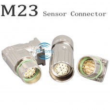 RFcoms M23 Sensor Connector 6 7 8 9 P 12 17P Pins Straight Male/Female Solder Socket M623 Signal Straight Mating Female Metal Assembled Plug Crimp