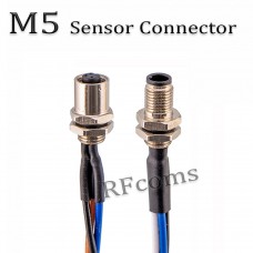 RFcoms M5 Sensor Connector Cable Waterproof 3Pin 4Pin 3P 4P Back/Front Mount Circle Adapters Jack 30cm Cable