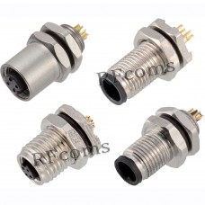 RFcoms M5 Sensor Connector Waterproof 3Pin 4Pin Soldering/PCB Back/Front Mount  Circle Adapters