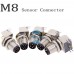 RFcoms M8 Sensor Connector Waterproof 3 4 5 6 8 / 4PIN D Code PCB Right Angled Adapter Aviation Panel Mount Connectors EU Industrial Circular Aviation Connector