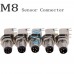 RFcoms M8 Sensor Connector Waterproof 3 4 5 6 8 / 4PIN D Code PCB Right Angled Adapter Aviation Panel Mount Connectors EU Industrial Circular Aviation Connector