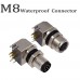 RFcoms M8 Sensor Connector Waterproof 8P 8Pin PCB Male /Female Right Angled Adapter Aviation Panel Mount Connectors EU Industrial Circular Aviation Connector