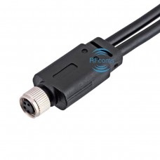 RFcoms M8 Sensor Connector Waterproof Y Type 1 Female to 2 Females/ 1 Female 2 Males Splitter Plug Cable 3 4 6Pin 8P Aviation Plug Connectors EU Industrial Circular Aviation Connector PVC Cable -1M