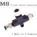 RFcoms M8 Sensor Connector Waterproof T Type 1Male to 2 Female Splitter Plug 3 4 6Pin 5Pin B Code Aviation Plug Connectors EU Industrial Circular Aviation Connector