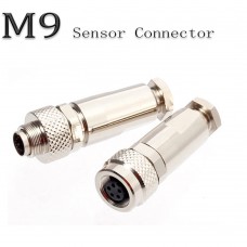RFcoms M9 Sensor Connector 2 3 4 5 6 8 P Pins Straight Male/Female Metal Assembled Plug SPlug Connecting Threaded Coupling Adapters Circular Connectors for Cognex Industrial Camera 