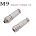 RFcoms M9 Sensor Connector 2 3 4 5 6 8 P Pins Straight Male/Female Metal Assembled Plug SPlug Connecting Threaded Coupling Adapters Circular Connectors for Cognex Industrial Camera 