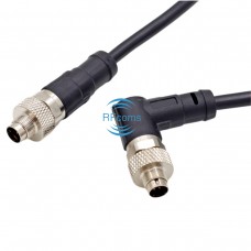 RFcoms M9 Sensor Connector Cable 2 3 4 5 6 8 P Pins Straight Male/Female Plug Cable M9 Connecting Threaded Coupling Adapters Waterproof Cables Circular Connectors for Cognex Industrial Camera -1M  2M 5M
