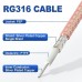 RFcoms RG316 Coax Cable 50 Ohm UHF (PL259) Male to BNC Male Connectors, Low Loss UHF PL259 Male to BNC Male Coaxial Cable Antenna Radio Extension Jumper Cable 1m/2m/3m/5m/10m Customize as your will