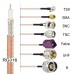 RFcoms RG316 1m/2m/3m/5m/10m/50m/100m RF Coaxial Coax Cable Flexible Lightweight Low Loss Cable RG316 Coax Cable With Transparent Jacket 50 ohm Cable