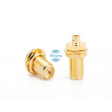SMA Female Straight Bulkhead And Flange Mount Connector Solder Type for SS405 RG405 SS402 RG402 cable DC-18GHz VSWR 1.25 Max